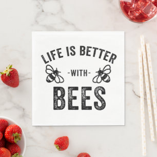 Das Leben ist besser mit Bienen coole Honigbiene T Serviette