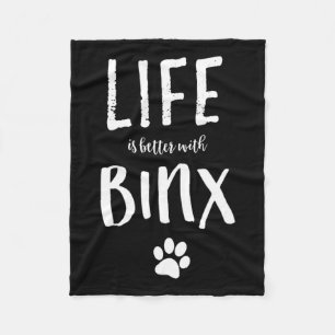 Das Leben ist besser mit Binx-Hundebezeichnung-Shi Fleecedecke