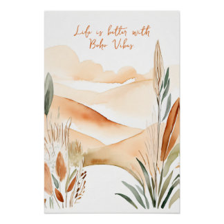 Das Leben ist besser mit Boho Vibes Inspirational  Poster