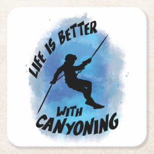Das Leben ist besser mit Canyoning Canyoneer Wasse Rechteckiger Pappuntersetzer