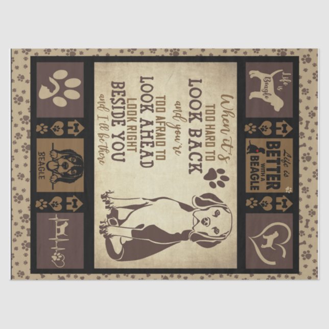 "Das Leben ist besser mit dem Beagle, Hund Lover Seidenpapier (Vorderseite)