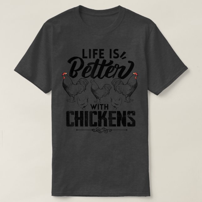 Das Leben ist besser mit dem sonnigen Bauer der Hü T-Shirt (Design vorne)
