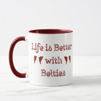 Das Leben ist besser mit den Belties Galloway Kühe Tasse
