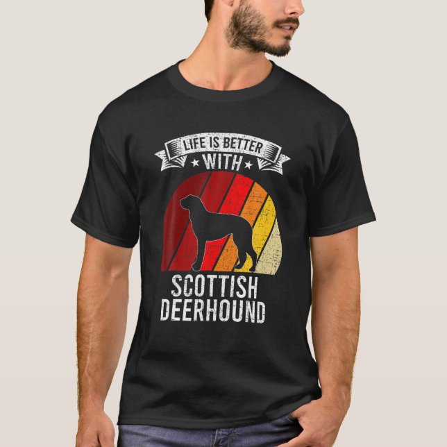 Das Leben ist besser mit den schottischen Hundelie T-Shirt (Vorderseite)