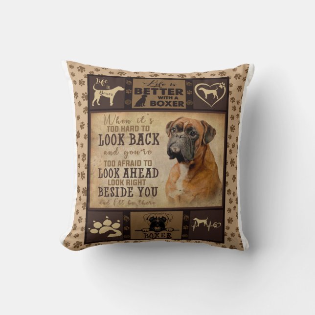 Das Leben ist besser mit der Boxer Fleece Blanket, Kissen (Vorderseite)