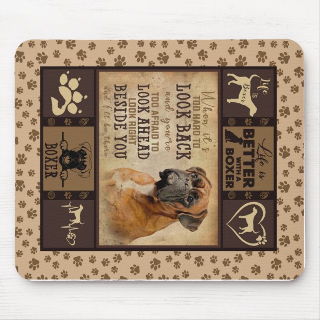 Das Leben ist besser mit der Boxer Fleece Blanket, Mousepad (Vorne)