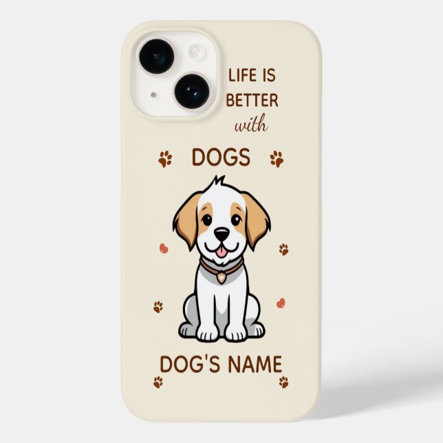 Das Leben ist besser mit Dogs iPhone Case - indivi (Rückseite)
