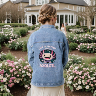 Das Leben ist besser mit einem Axolotl, Kids Axolo Jeansjacke