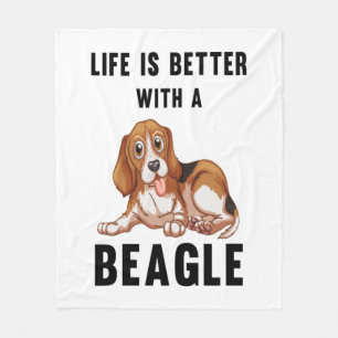 Das Leben ist besser mit einem Beagle Fleecedecke