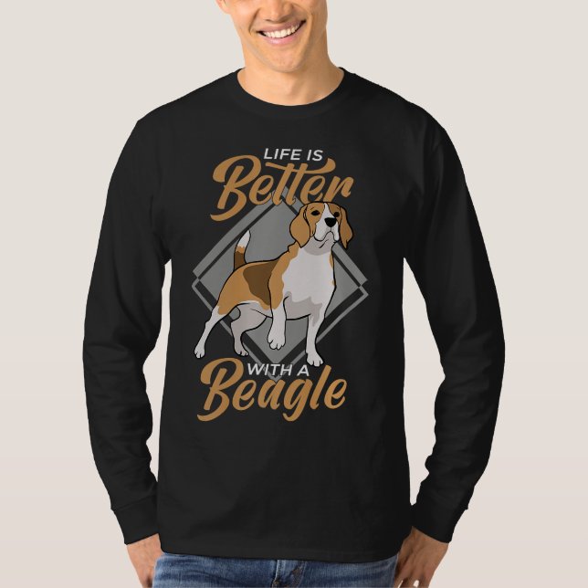Das Leben ist besser mit einem Beagle Hund Whisper T-Shirt (Vorderseite)