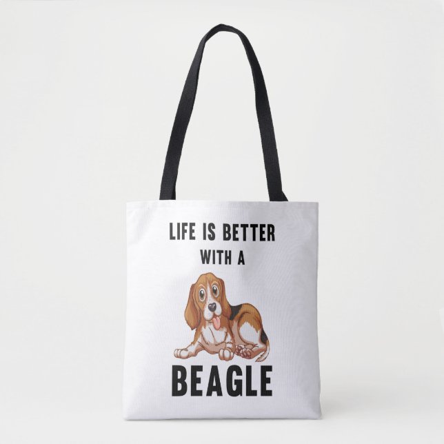 Das Leben ist besser mit einem Beagle Tasche (Vorderseite)