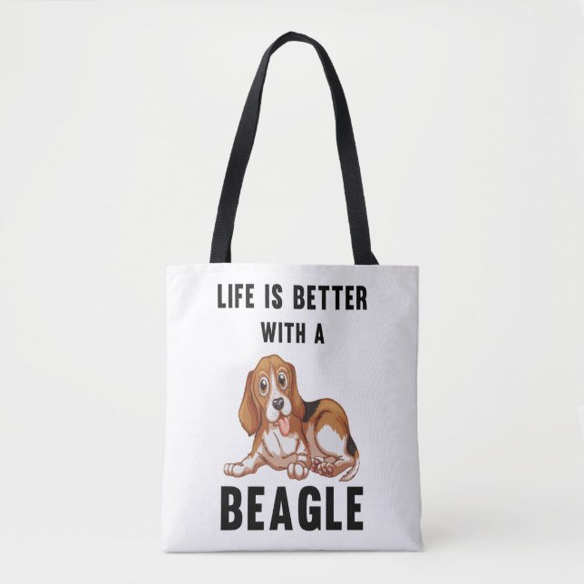 Das Leben ist besser mit einem Beagle Tasche (Vorderseite)