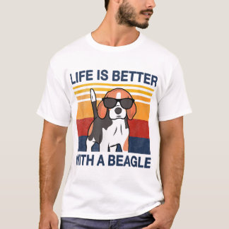 Das Leben ist besser mit einem Beagle Vintage Hund T-Shirt