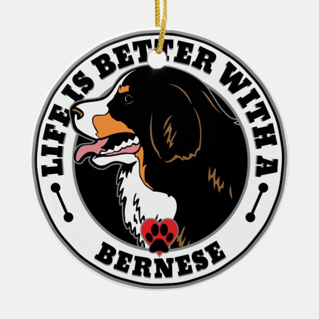 Das Leben ist besser mit einem Berner Keramik Ornament (Vorne)