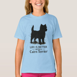 Das Leben ist besser mit einem Cairn Terrier – Hun T-Shirt