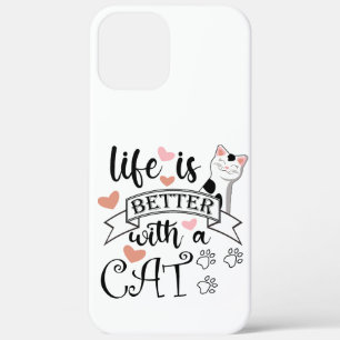 Das Leben ist besser mit einem Cat-Anführungsmotto Case-Mate iPhone Hülle