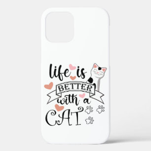 Das Leben ist besser mit einem Cat-Anführungsmotto Case-Mate iPhone Hülle
