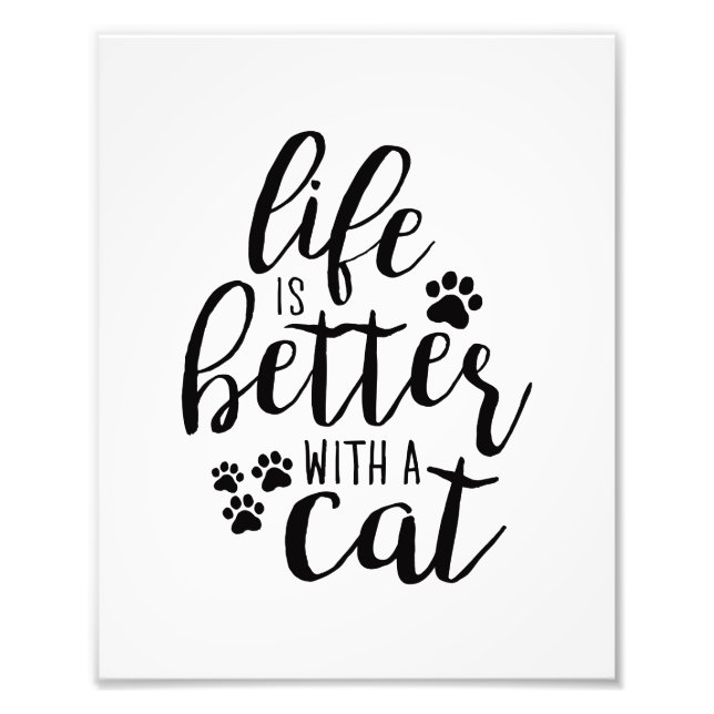 Das Leben ist besser mit einem Cat Niedlich Cat Ca Fotodruck (Vorne)