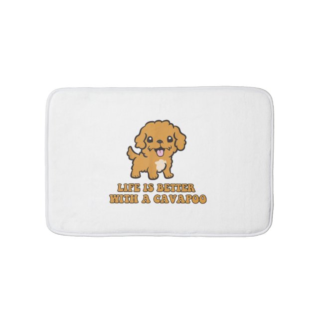 Das Leben ist besser mit einem Cavapoo - Funny Dog Badematte (Vorderseite)