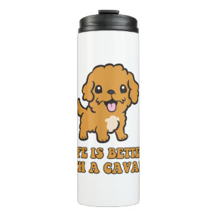 Das Leben ist besser mit einem Cavapoo - Funny Dog Thermosbecher