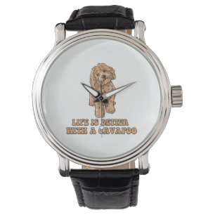 Das Leben ist besser mit einem Cavapoo - Funny Hun Armbanduhr