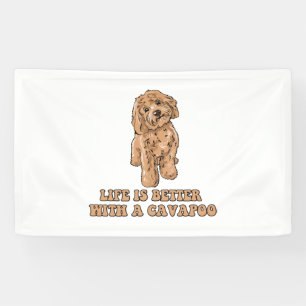 Das Leben ist besser mit einem Cavapoo - Funny Hun Banner