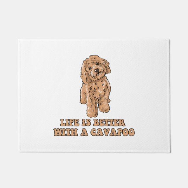 Das Leben ist besser mit einem Cavapoo - Funny Hun Fußmatte (Vorderseite)