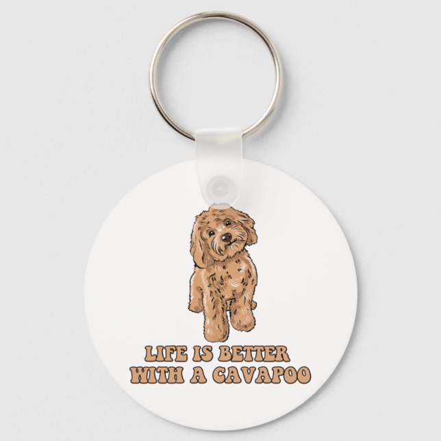 Das Leben ist besser mit einem Cavapoo - Funny Hun Schlüsselanhänger (Vorderseite)