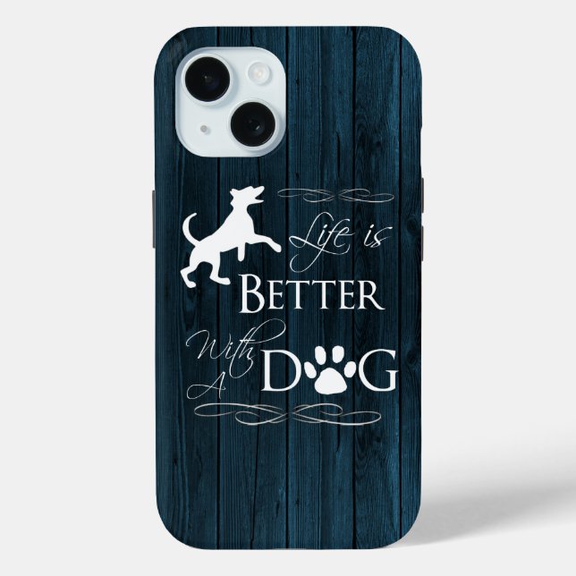 Das Leben ist besser mit einem Dog iPhone Case - B (Rückseite)