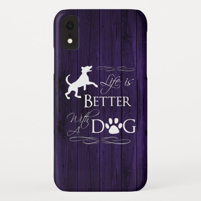 Das Leben ist besser mit einem Dog iPhone Case - L (Rückseite)