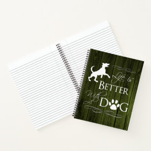 Das Leben ist besser mit einem Dog-Notebook - Grün Notizbuch