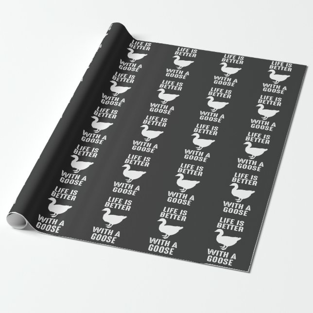 Das Leben ist besser mit einem Gänse für den Vogel Geschenkpapier (Ungerollt)