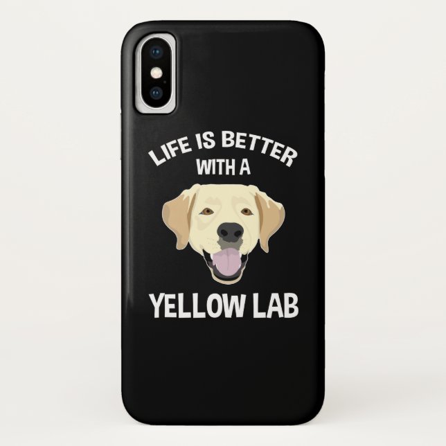Das Leben ist besser mit einem Gelbe Labrador Case-Mate iPhone Hülle (Rückseite)