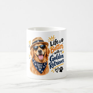 Das Leben ist besser mit einem Golden Retriever-Hu Kaffeetasse