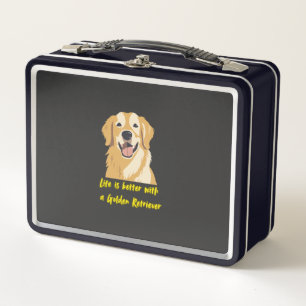 Das Leben ist besser mit einem Golden Retriever �  Metall Brotdose