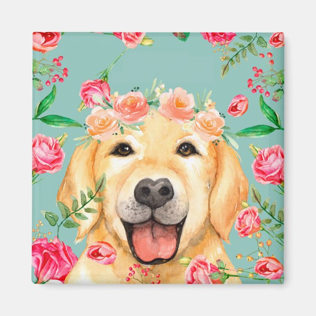 Das Leben ist besser mit einem goldenen Retriever Magnet (Vorne)