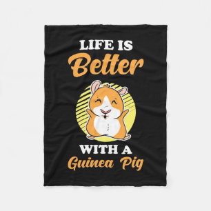 Das Leben ist besser mit einem Guinea-Schwein Fleecedecke