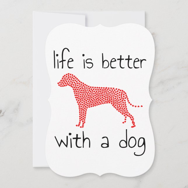 Das Leben ist besser mit einem Hund - Hundeliebhab Dankeskarte (Vorderseite)