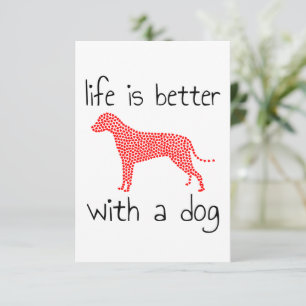 Das Leben ist besser mit einem Hund - Hundeliebhab Dankeskarte