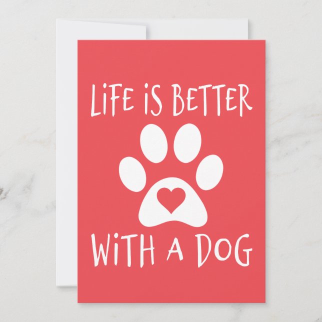 Das Leben ist besser mit einem Hund - Hundeliebhab Save The Date (Vorderseite)