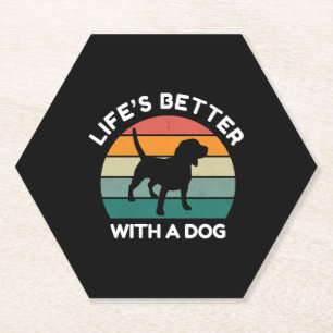 Das Leben ist besser mit einem Hund - Hundeliebhab Untersetzer