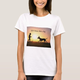 Das Leben ist besser mit einem Hund, Jungen und So T-Shirt