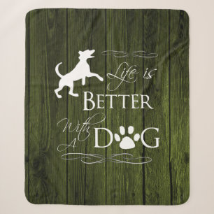 Das Leben ist besser mit einem Hund-Sherpa-Schuppe Sherpadecke