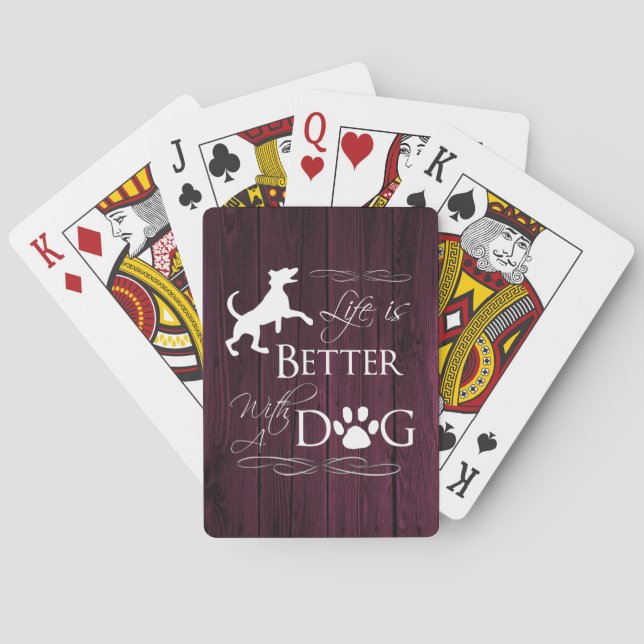 Das Leben ist besser mit einem Hund spielen Karten Spielkarten (Rückseite)