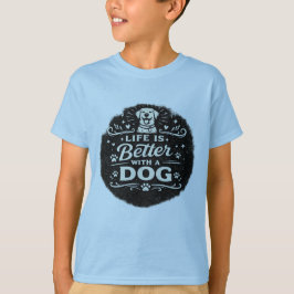 Das Leben ist besser mit einem Hund – Süßes Retro- T-Shirt