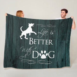 Das Leben ist besser mit einem Hundeblatt - Aquama Fleecedecke