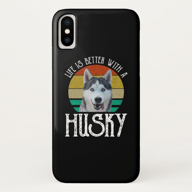 Das Leben ist besser mit einem Husky Case-Mate iPhone Hülle (Rückseite)