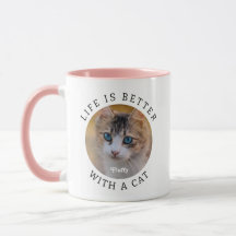 Das Leben ist besser mit einem Katzen Foto und Nam