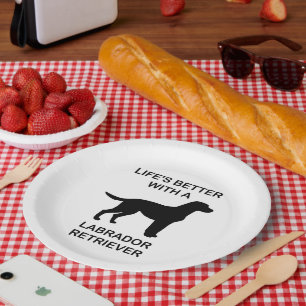 Das Leben ist besser mit einem Labrador-Retriever Pappteller
