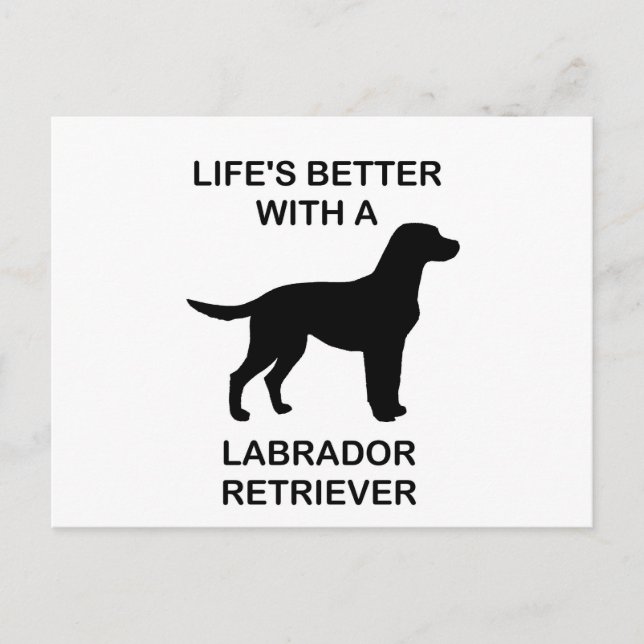 Das Leben ist besser mit einem Labrador-Retriever Postkarte (Vorderseite)